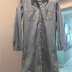 J. Crew Long Sleeve Chambray Dress